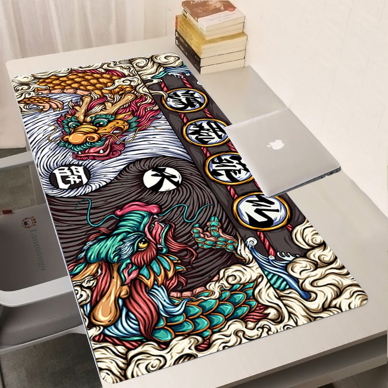 Elements of Chinese Style Mouse Pad Gaming Accessories Non-Slip Table Keyboard Desk Mat Gamer PC Rubber Carpet Dragon Mousepad