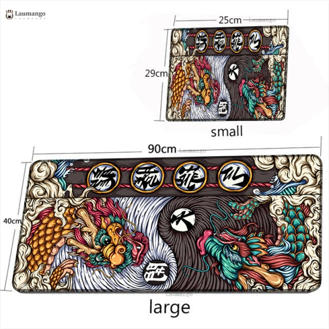 Elements of Chinese Style Mouse Pad Gaming Accessories Non-Slip Table Keyboard Desk Mat Gamer PC Rubber Carpet Dragon Mousepad