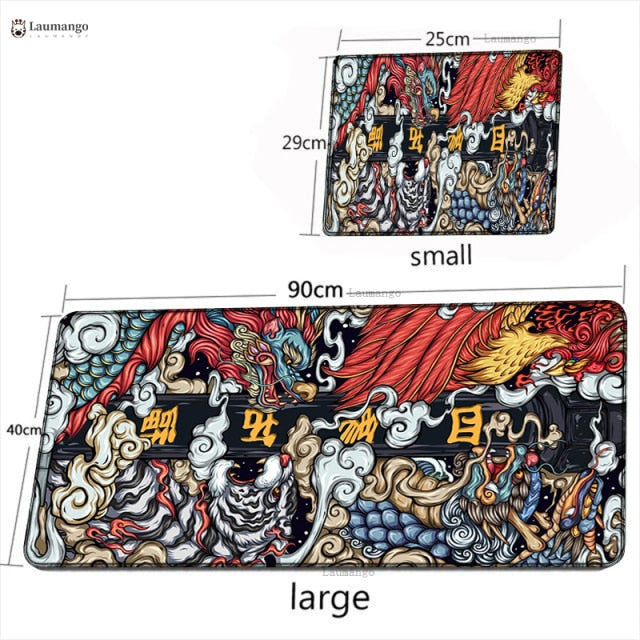 Elements of Chinese Style Mouse Pad Gaming Accessories Non-Slip Table Keyboard Desk Mat Gamer PC Rubber Carpet Dragon Mousepad