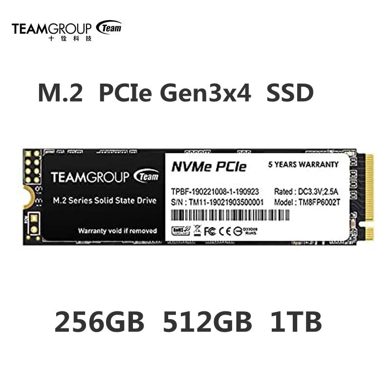 TEAMGROUP SSD MP33 256GB 512GB 1TB NAND TLC NVMe 1.3 PCIe Gen3x4 M.2 2280 Internal Solid State Drive  Compatible with Laptop PC