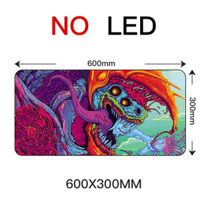 Sovawin Gaming Mouse Pad RGB Backlight Mat 900x400 Gamer XXL Computer Mousepad CS GO Hyper Beast Non-Slip Rubber Desk Mat For PC
