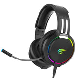 Havit Gamer Headset with Microphone Professinal HD Microphone & Surround Super Base RGB Backlight PC Wired Gaming Headphones