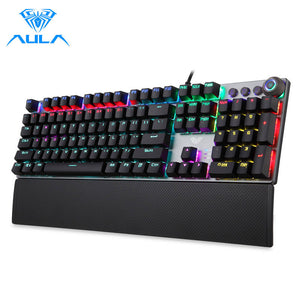 AULA F2088 Mechanical Gaming Keyboard Anti-ghosting 104 brown Switch blue Wired Mixed Backlit Keyborad for Game Laptop PC