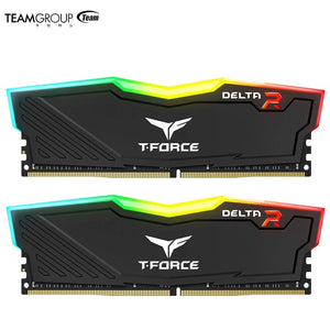 Teamgroup-memória ram para jogos, módulo de memória ram preto delta rgb ddr4, 8gb, 16gb, 32gb,  3200,  para jogos