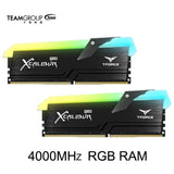 Teamgroup rgb ddr4 ram 16gb (8gbx2) 4000mhz cl18 1.35v rei espada barra de luz brilho desktop memória